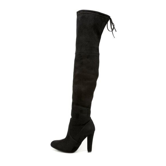 Steven Madden "Gorgeous" Thigh High Over the Knee Suede Block High Heel Boots - Picture 2 of 15